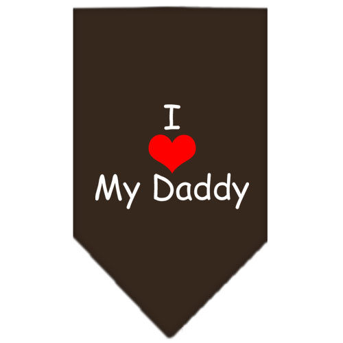 I Heart My Daddy Screen Print Bandana Cocoa Small